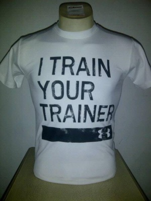 Kaos Putih I Train Your Trainer Under Armour